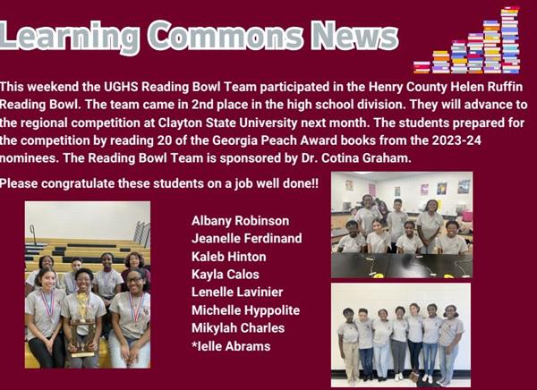 Reading Bowl Team News